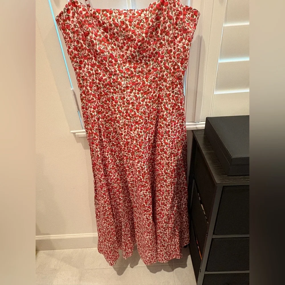 NWT J.Crew Seamed Flare Midi Dress in Liberty® Eliza's Red Fabric Size 6